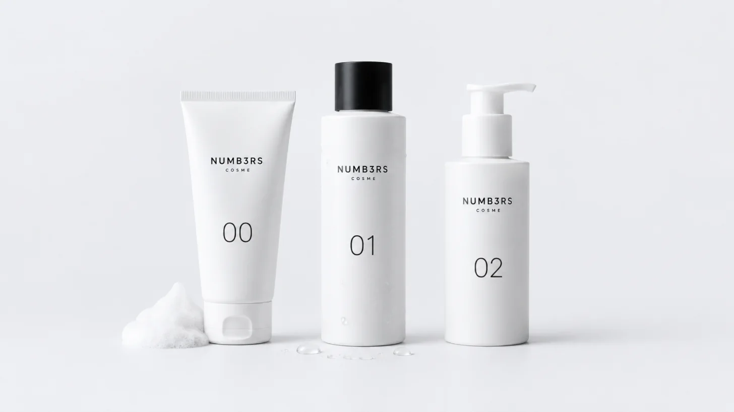 NUMB3RS COSMEの00 FACE WASH、01 TONER、02 EMULSIONの3本